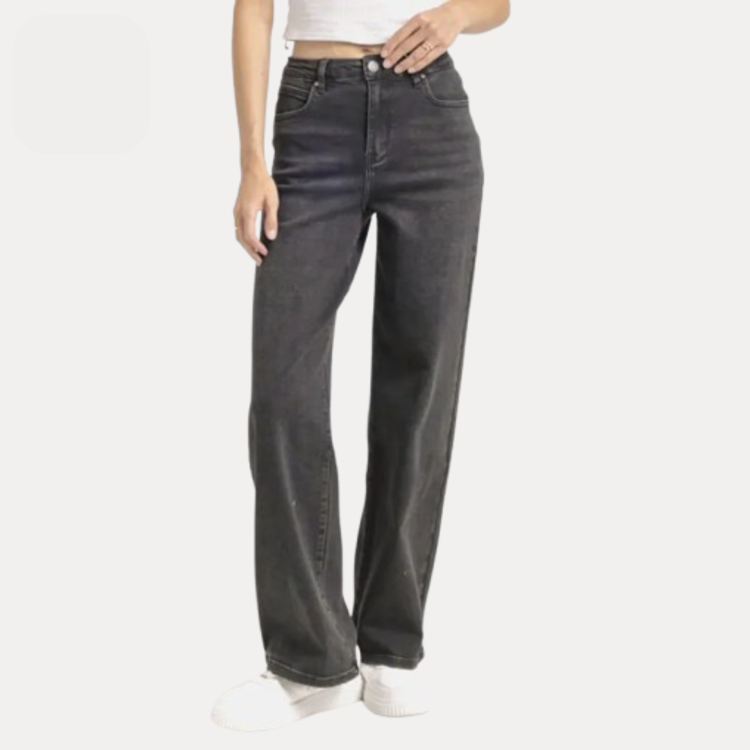 Buy 1, get 2 free! Women's Minimalist High Waist Denim Stretch Wide Leg Jeans, Spring & Summer Trendy Multi-Pocket Denim Trousers, Street Womenswear