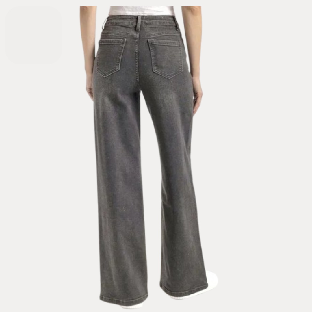 Buy 1, get 2 free! Women's Minimalist High Waist Denim Stretch Wide Leg Jeans, Spring & Summer Trendy Multi-Pocket Denim Trousers, Street Womenswear