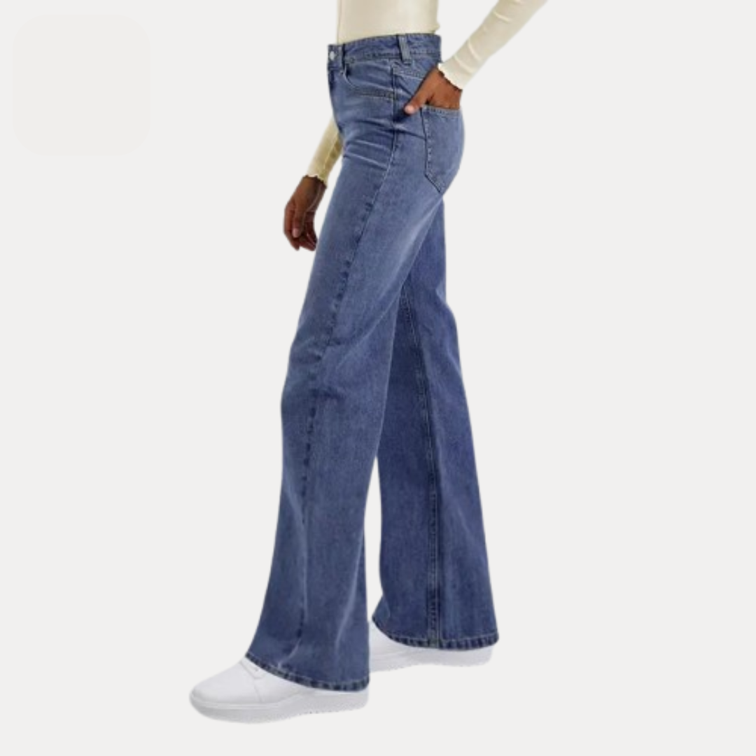 Buy 1, get 2 free! Women's Minimalist High Waist Denim Stretch Wide Leg Jeans, Spring & Summer Trendy Multi-Pocket Denim Trousers, Street Womenswear