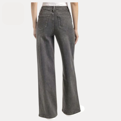 Buy 1, get 2 free! Women's Minimalist High Waist Denim Stretch Wide Leg Jeans, Spring & Summer Trendy Multi-Pocket Denim Trousers, Street Womenswear